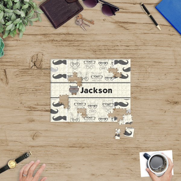 Hipster Cats & Mustache Jigsaw Puzzle 252 Piece - In Context