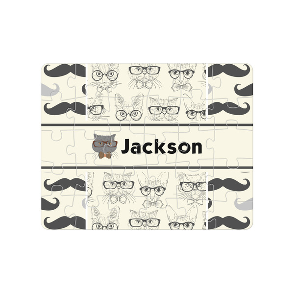 Custom Hipster Cats & Mustache 30 pc Jigsaw Puzzle (Personalized)
