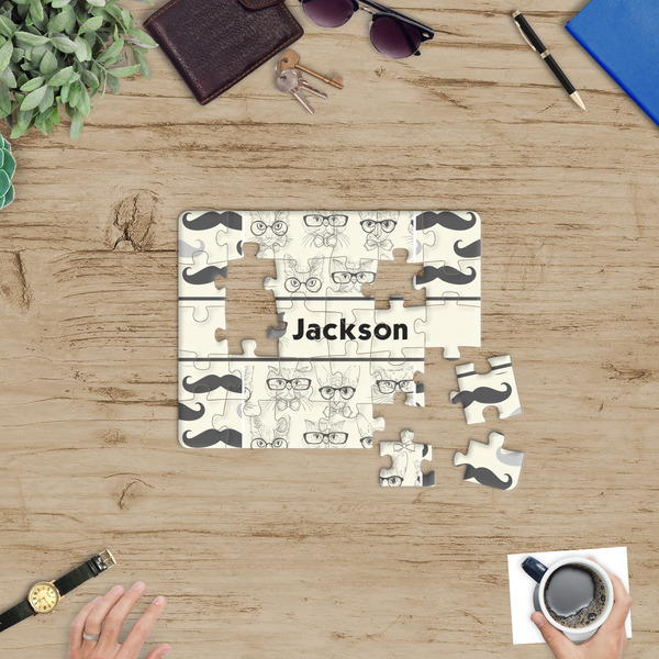 Hipster Cats & Mustache Jigsaw Puzzle 30 Piece - In Context