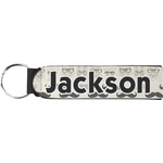 Hipster Cats & Mustache Neoprene Keychain Fob (Personalized)