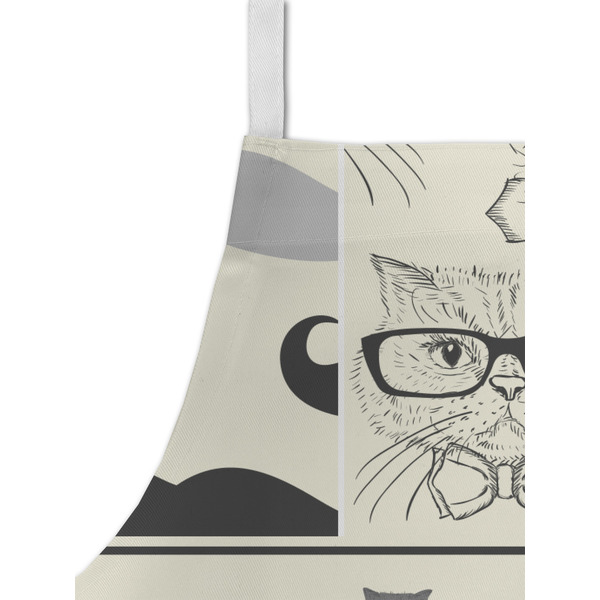 Hipster Cats & Mustache Kid's Aprons - Detail