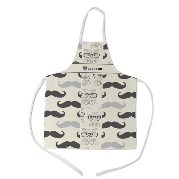 Custom Hipster Cats & Mustache Kid's Apron - Medium (Personalized)
