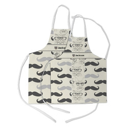 Hipster Cats & Mustache Kid's Apron w/ Name or Text