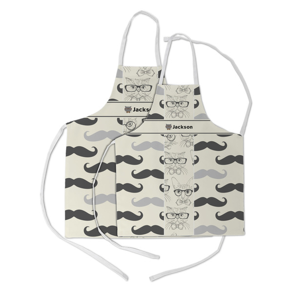 Hipster Cats & Mustache Kid's Aprons - Parent - Main