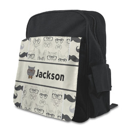 Hipster Cats & Mustache Preschool Backpack (Personalized)