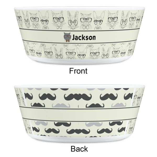 Hipster Cats & Mustache Kids Bowls - APPROVAL
