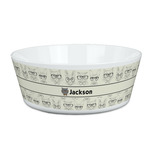 Hipster Cats & Mustache Kid's Bowl (Personalized)
