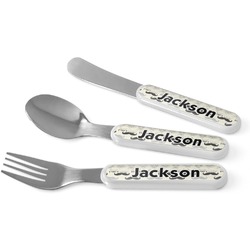 Hipster Cats & Mustache Kid's Flatware (Personalized)