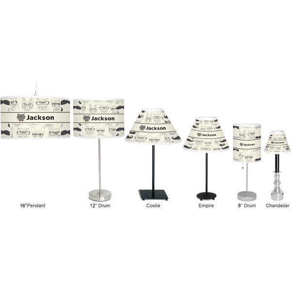 Hipster Cats & Mustache Lamp Full View Size Comparison