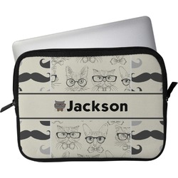 Hipster Cats & Mustache Laptop Sleeve / Case - 11" (Personalized)