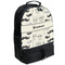 Hipster Cats & Mustache Large Backpack - Black - Angled View