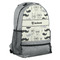Hipster Cats & Mustache Large Backpack - Gray - Angled View