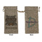 Hipster Cats & Mustache Large Burlap Gift Bag - Front & Back (Personalized)