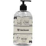 Hipster Cats & Mustache Plastic Soap / Lotion Dispenser (16 oz - Large - Black) (Personalized)