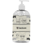 Hipster Cats & Mustache Plastic Soap / Lotion Dispenser (16 oz - Large - White) (Personalized)