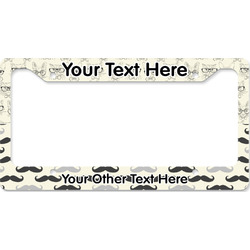 Hipster Cats & Mustache License Plate Frame - Style B (Personalized)