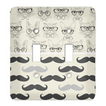 Hipster Cats & Mustache Light Switch Cover (2 Toggle Plate)