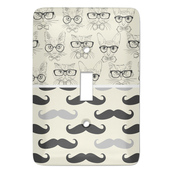 Custom Hipster Cats & Mustache Light Switch Cover (Single Toggle)