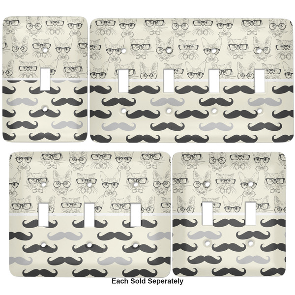Hipster Cats & Mustache Light Switch Covers all sizes