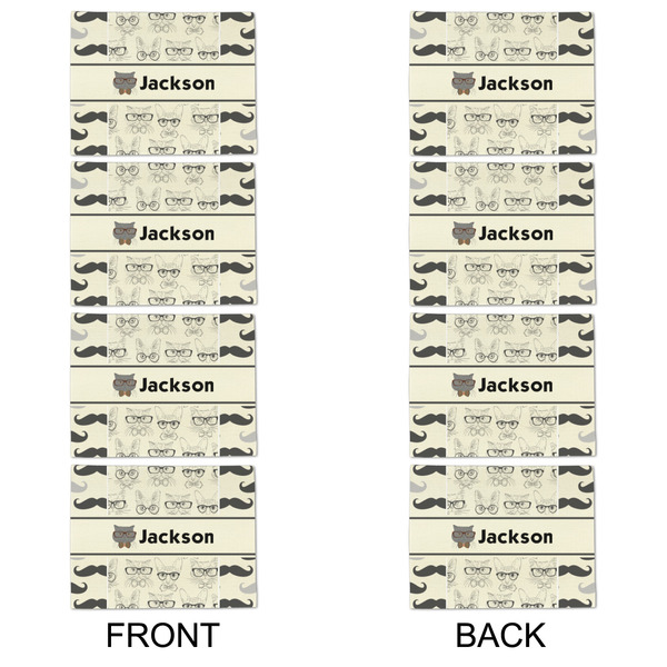 Hipster Cats & Mustache Linen Placemat - APPROVAL Set of 4 (double sided)