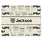 Hipster Cats & Mustache Single-Sided Linen Placemat - Single w/ Name or Text