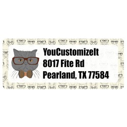 Hipster Cats & Mustache Return Address Labels (Personalized)