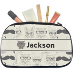 Hipster Cats & Mustache Makeup / Cosmetic Bag - Medium (Personalized)