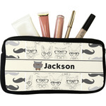 Hipster Cats & Mustache Makeup / Cosmetic Bag - Small (Personalized)