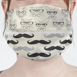 Hipster Cats & Mustache Face Mask Cover (Personalized)