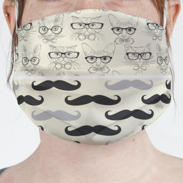 Custom Hipster Cats & Mustache Face Mask Cover