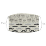 Hipster Cats & Mustache Adult Cloth Face Mask - XLarge