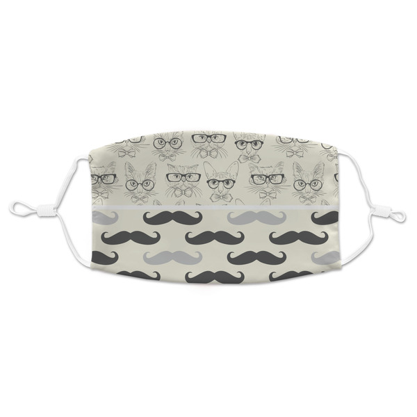 Custom Hipster Cats & Mustache Adult Cloth Face Mask - Standard