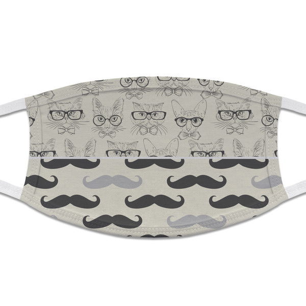 Custom Hipster Cats & Mustache Cloth Face Mask (T-Shirt Fabric)
