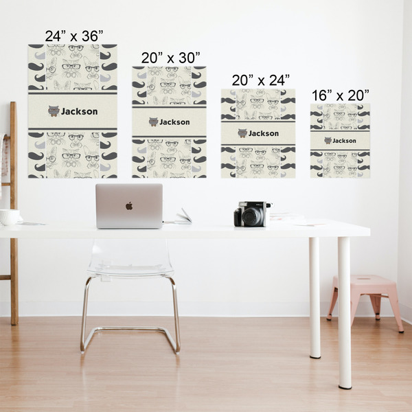 Hipster Cats & Mustache Matte Poster - Sizes