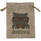 Hipster Cats & Mustache Medium Burlap Gift Bag - Front