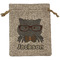 Hipster Cats & Mustache Medium Burlap Gift Bag - Front (Personalized)