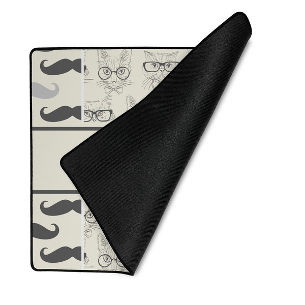 Hipster Cats & Mustache Medium Gaming Mats - FRONT W/FOLD