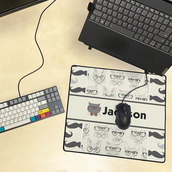 Hipster Cats & Mustache Medium Gaming Mats - LIFESTYLE