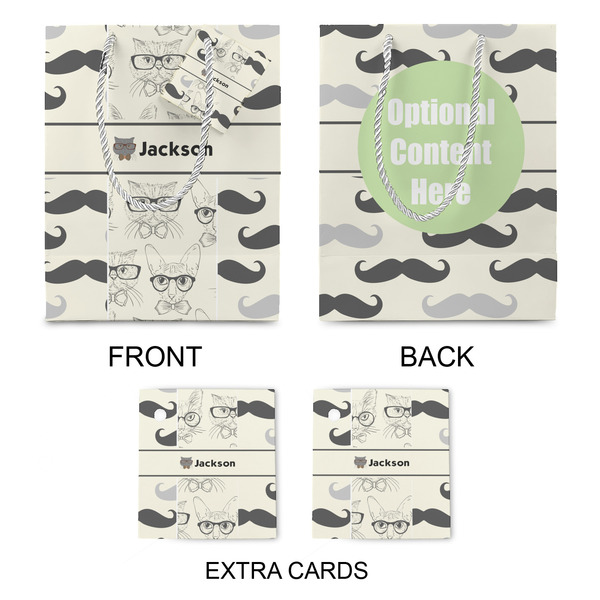 Hipster Cats & Mustache Medium Gift Bag - Approval