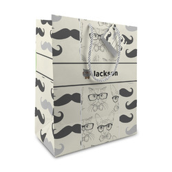 Hipster Cats & Mustache Medium Gift Bag (Personalized)
