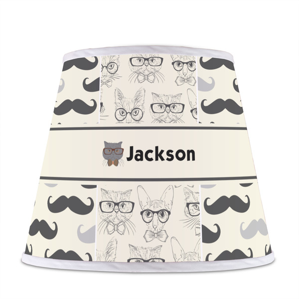 Hipster Cats & Mustache Poly Film Empire Lampshade - Front View