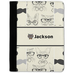 Hipster Cats & Mustache Notebook Padfolio - Medium w/ Name or Text