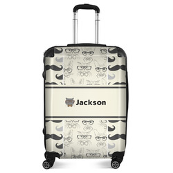 Hipster Cats & Mustache Suitcase - 24" Medium - Checked (Personalized)