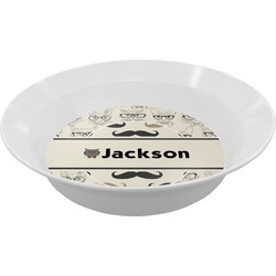 Hipster Cats & Mustache Melamine Bowl (Personalized)