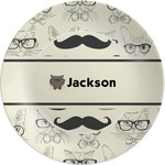 Hipster Cats & Mustache Melamine Plate (Personalized)