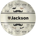 Hipster Cats & Mustache Melamine Plate (Personalized)