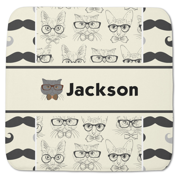 Custom Hipster Cats & Mustache Memory Foam Bath Mat - 48"x48" (Personalized)