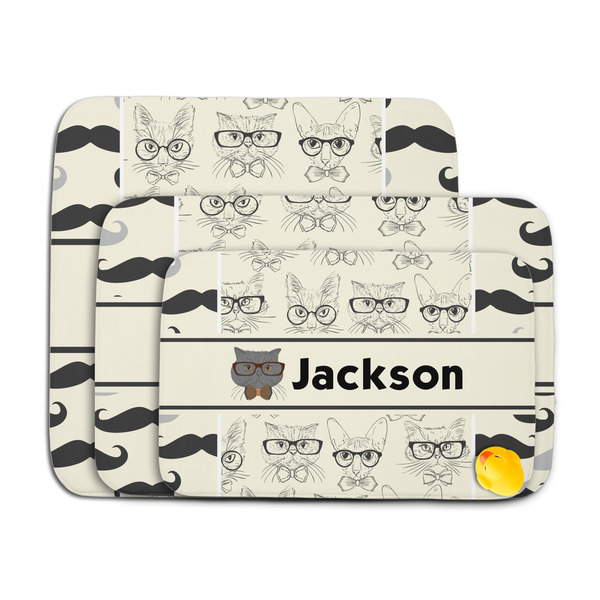 Hipster Cats & Mustache Memory Foam Bath Mat - MAIN PARENT