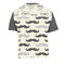 Hipster Cats & Mustache Men's Crew Neck T Shirt Medium - Back