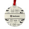 Hipster Cats & Mustache Metal Ball Ornament - Front